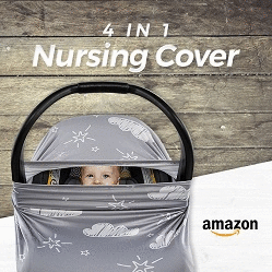 Baby Nursing Cover, Car Seat Canopy, Stroller Cover, Shopping Cart Liner, Mommy and Baby Protection & Privacy (Gray)